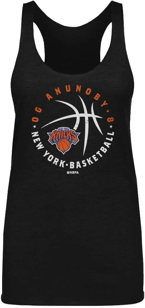 500 LEVEL OG Anunoby New York Knicks Women's Tank Top - OG Anunoby New York Knicks Player Ball WHT