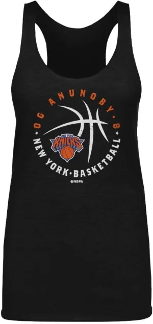 500 LEVEL OG Anunoby New York Knicks Women's Tank Top - OG Anunoby New York Knicks Player Ball WHT