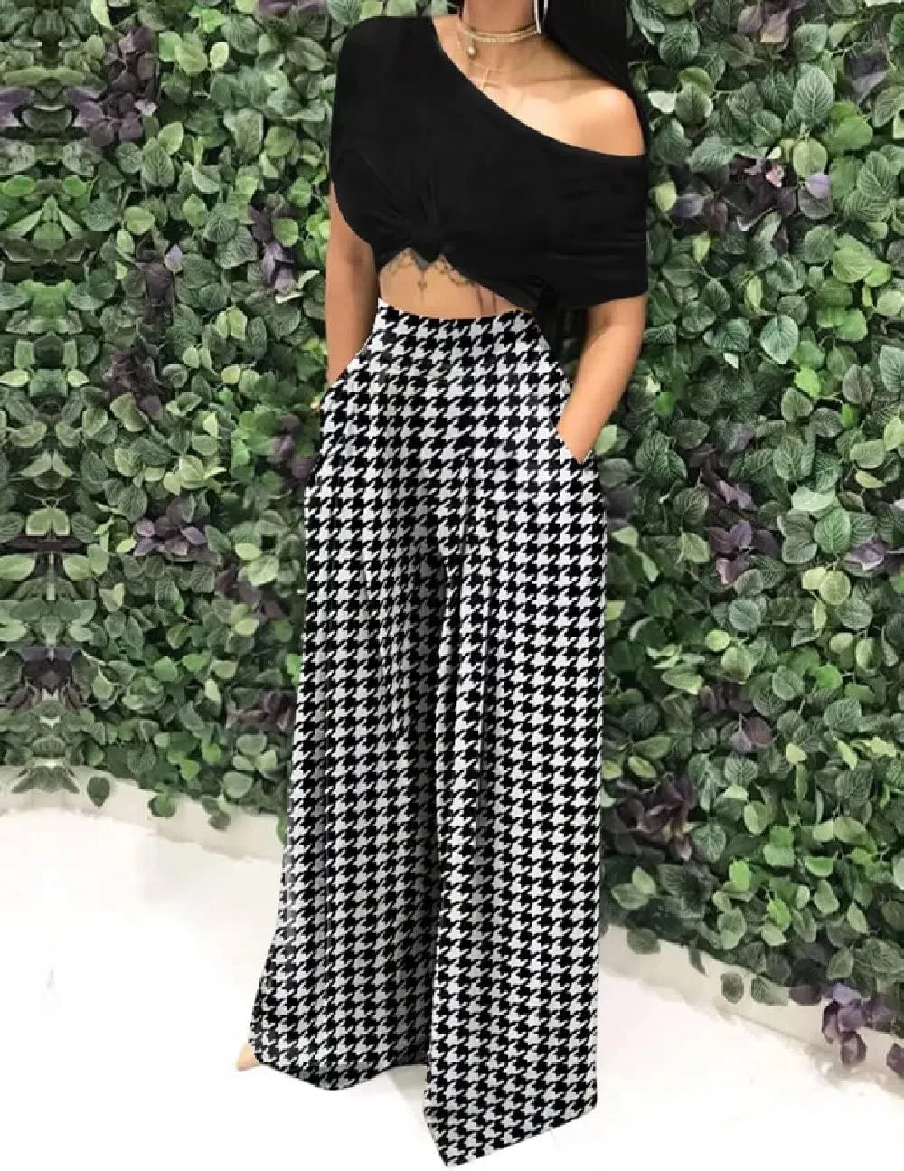 A ADILACA Wide Leg Pants for Women, Palazzo Pants for Women, Womens Casual Lounge Work Business High Waisted Flowy Pants