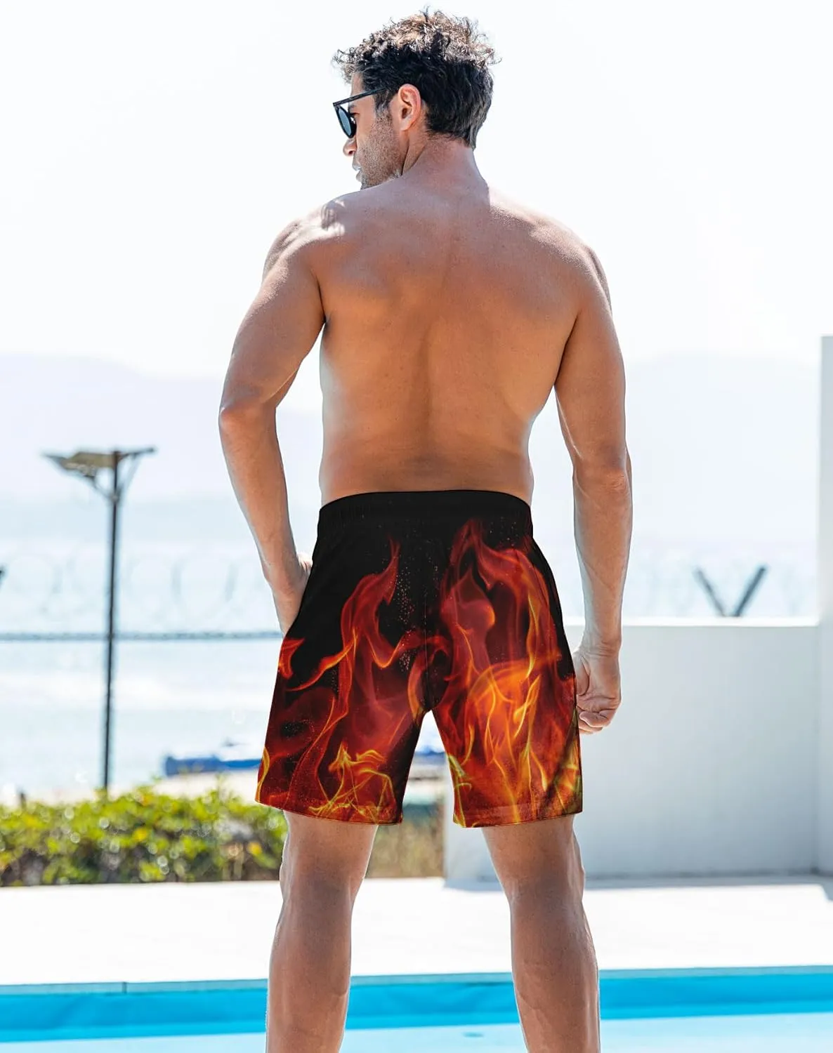 Ahegao Men's Swim Trunks Quick Dry 3D Printed Beach Board Shorts with Pockets Cool Mesh Lining Bathing Suits