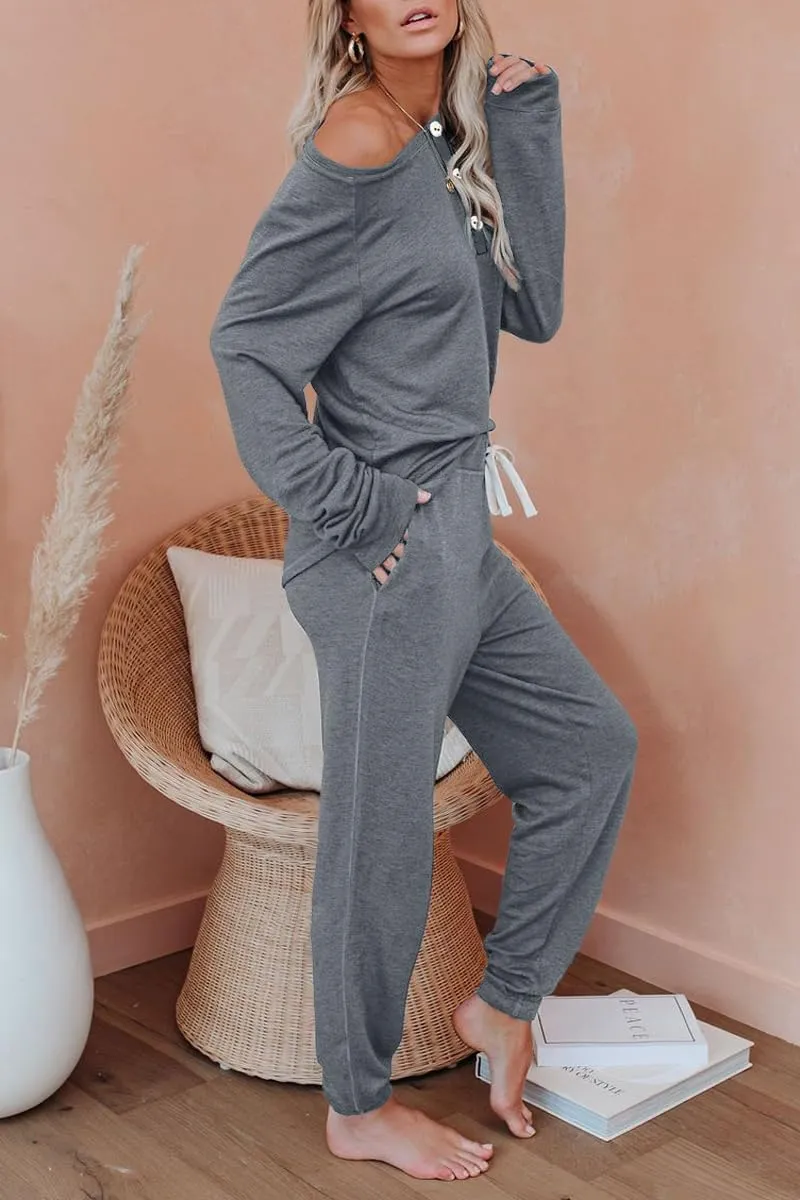AUTOMET Womens 2 Piece Outfits Pajamas Sets Fall Lounge Sets Loungewear Sweatsuits with Sweatpants