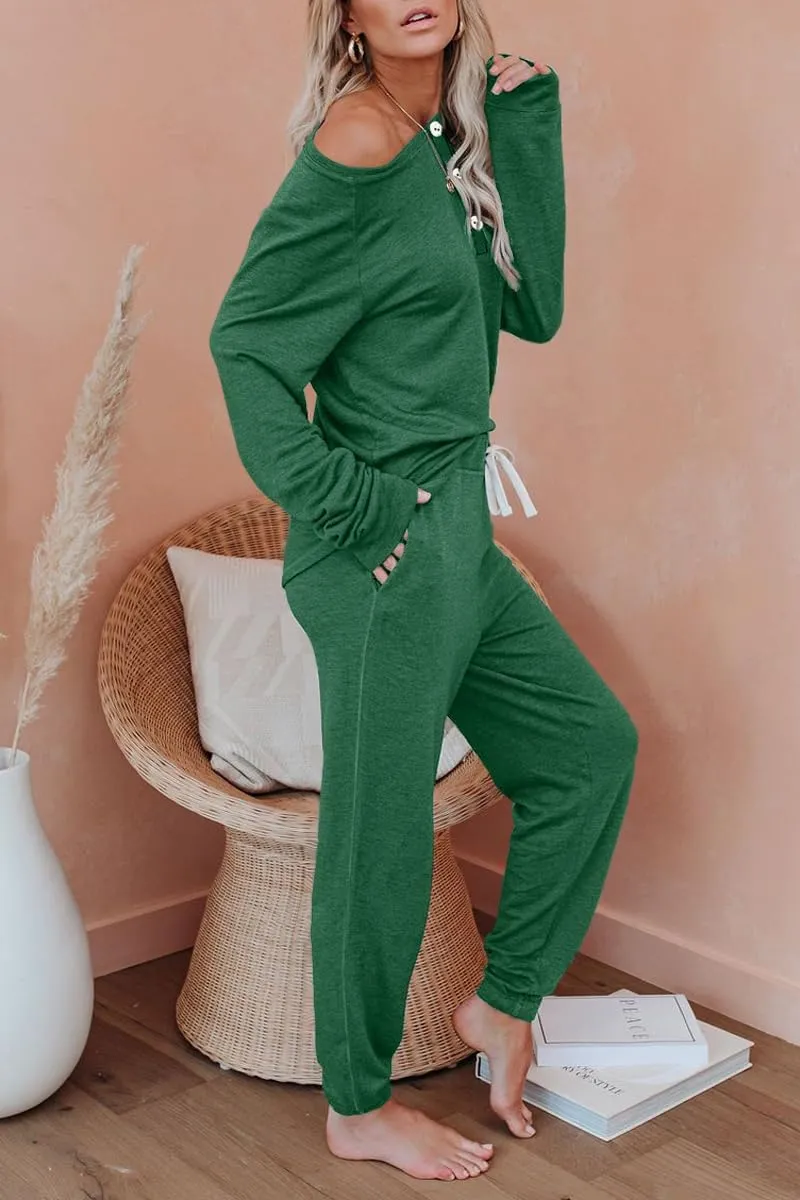 AUTOMET Womens 2 Piece Outfits Pajamas Sets Fall Lounge Sets Loungewear Sweatsuits with Sweatpants