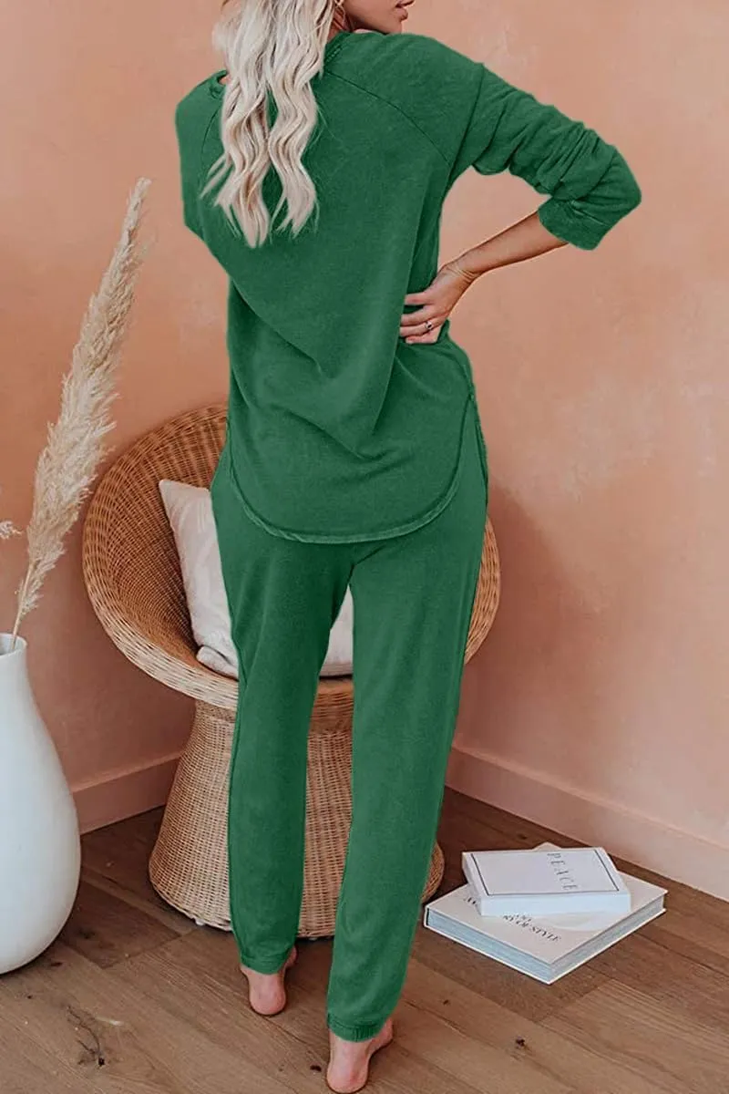 AUTOMET Womens 2 Piece Outfits Pajamas Sets Fall Lounge Sets Loungewear Sweatsuits with Sweatpants