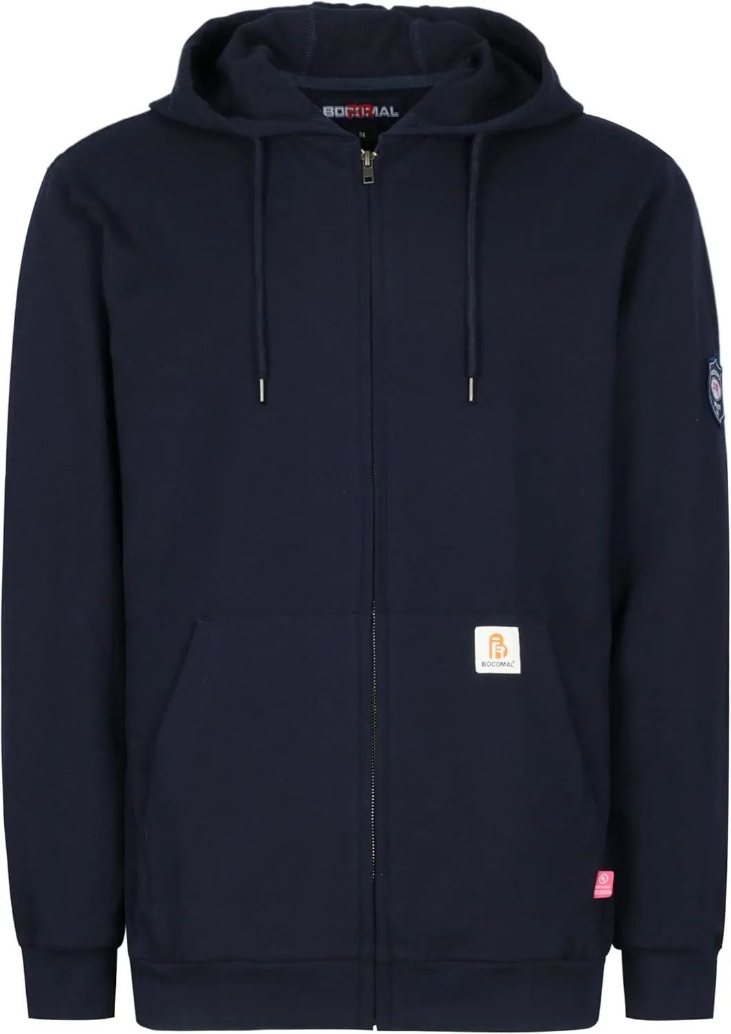BOCOMAL FR Hoodies Zipper Front for Summer 7.5oz Lightweight Cotton Flame Resistant SweatshirtNon Fleece