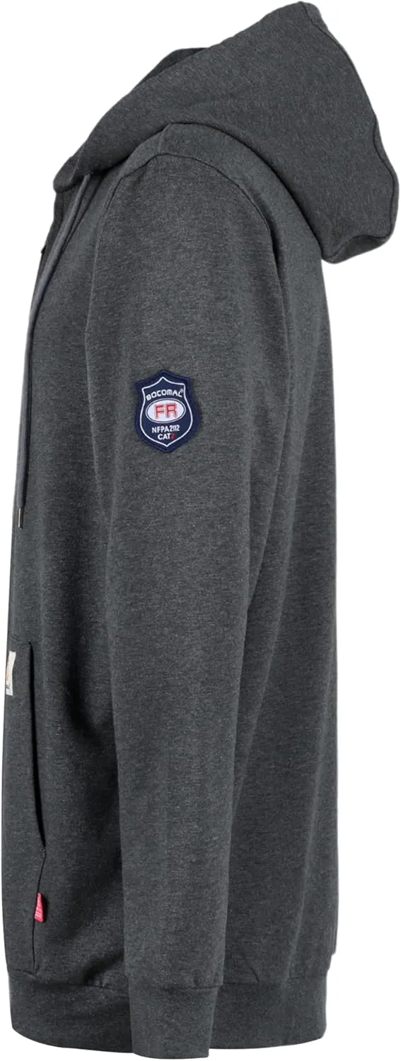 BOCOMAL FR Hoodies Zipper Front for Summer 7.5oz Lightweight Cotton Flame Resistant SweatshirtNon Fleece