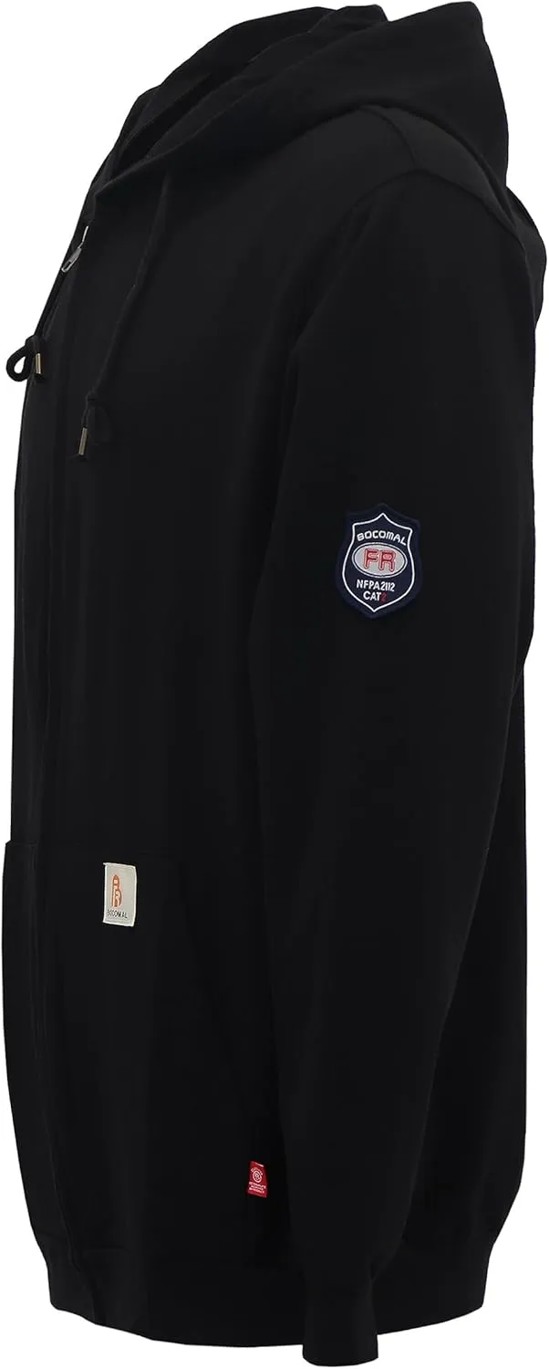 BOCOMAL FR Hoodies Zipper Front for Summer 7.5oz Lightweight Cotton Flame Resistant SweatshirtNon Fleece