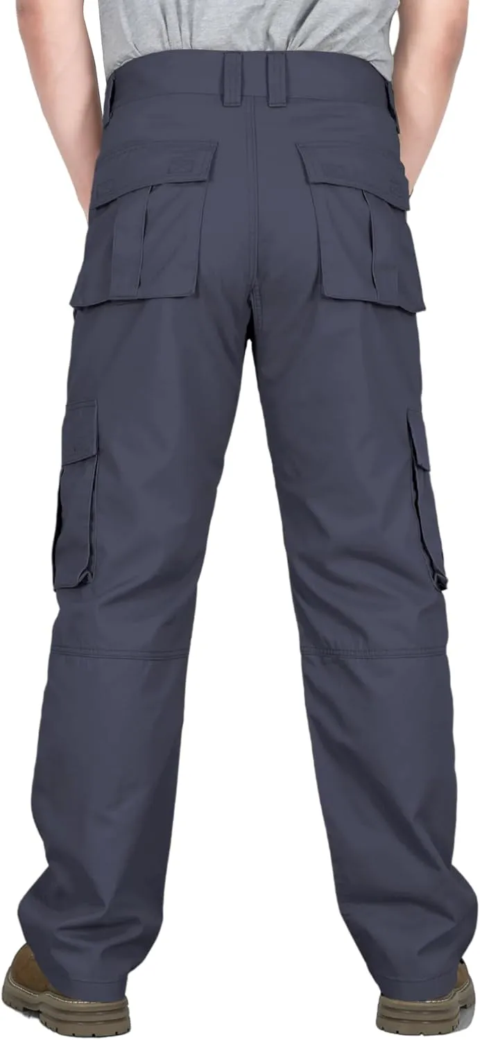 BOCOMAL FR Pants for Men Cargo Pockets Flame Resistant/Fire Retardant Elastic Waist Water & Oil Repellent Finish