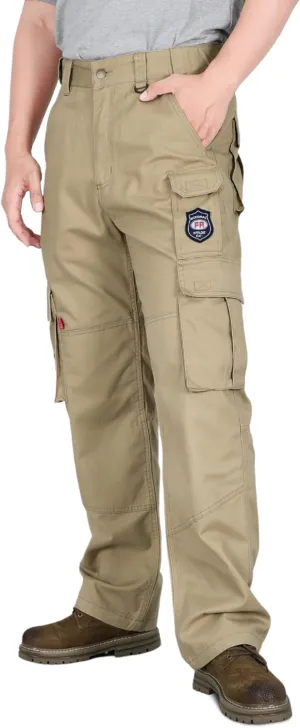 BOCOMAL FR Pants for Men Cargo Pockets Flame Resistant/Fire Retardant Elastic Waist Water & Oil Repellent Finish