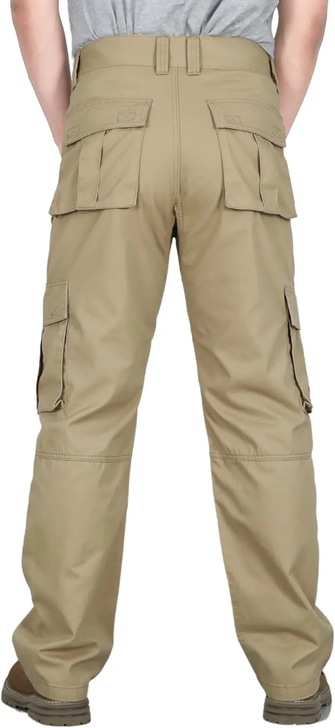 BOCOMAL FR Pants for Men Cargo Pockets Flame Resistant/Fire Retardant Elastic Waist Water & Oil Repellent Finish