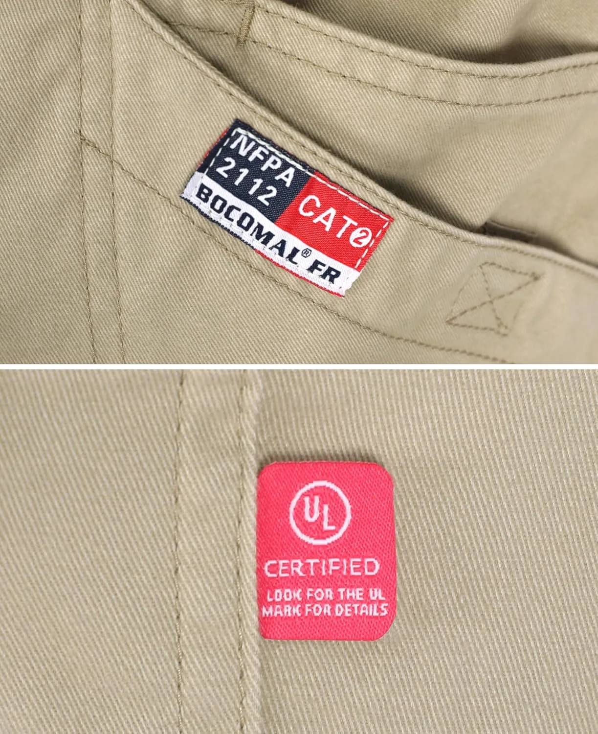 BOCOMAL FR Pants for Men Double Front Flame Resistant Cargo 10 Multi-Pockets Elastic Waist Work Pants