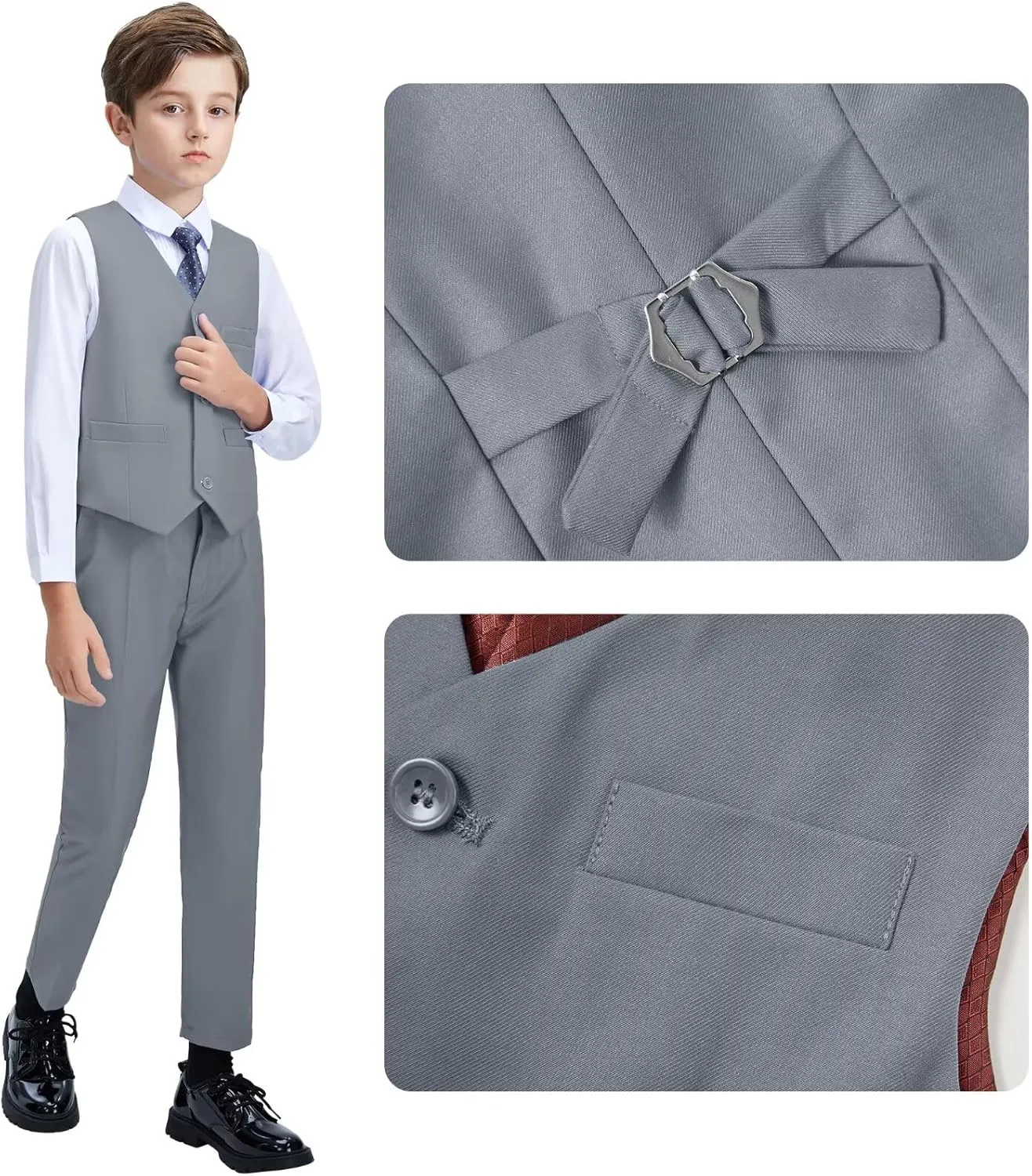 Boys Suit Kids Suits Tuxedo for Boys Toddler Vest Pants Set Ring Bearer Outfit Dress Clothes