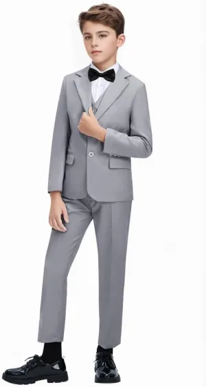 Boys Suit Set Formal Dress Shirt with Bowtie Vest Pants Toddler Boy Tuxedo Suits