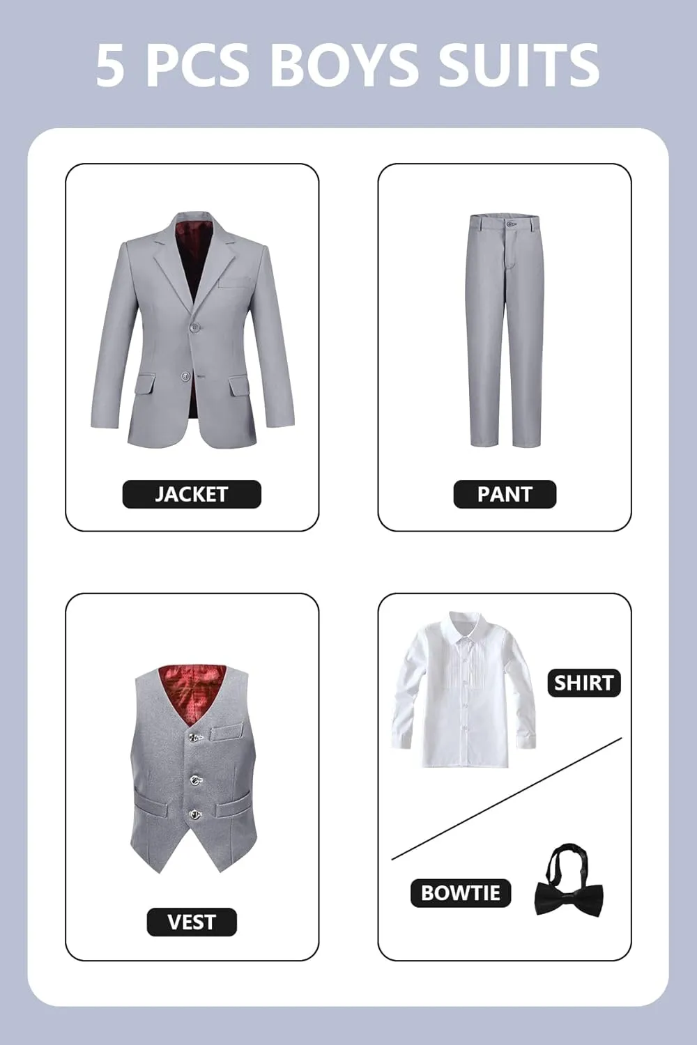 Boys Suit Set Formal Dress Shirt with Bowtie Vest Pants Toddler Boy Tuxedo Suits