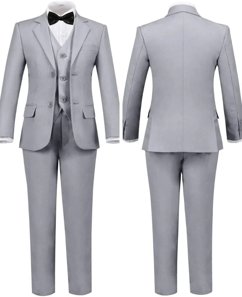 Boys Suit Set Formal Dress Shirt with Bowtie Vest Pants Toddler Boy Tuxedo Suits