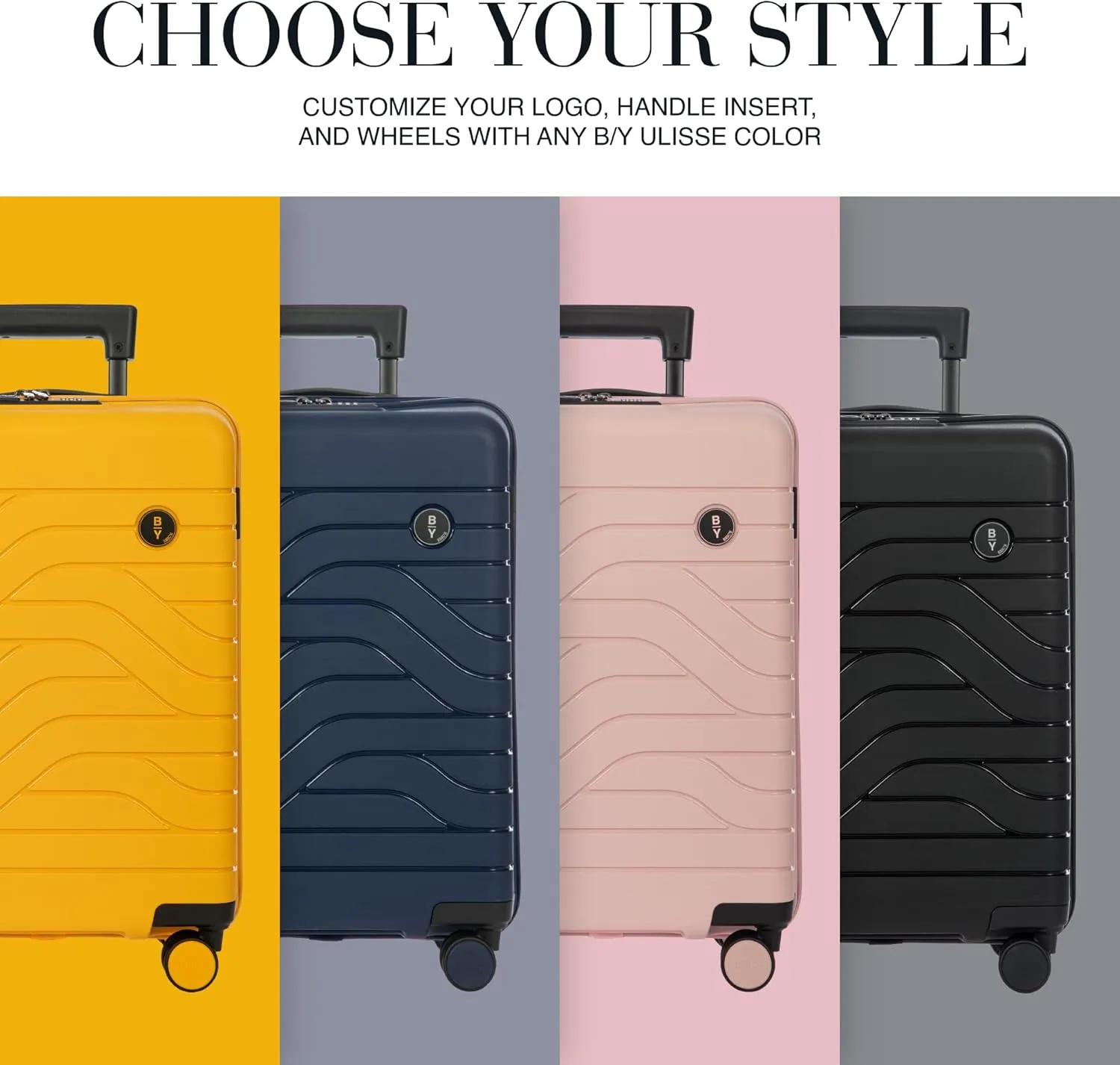 Bric's B|Y Ulisse 21-Inch Spinner - Luxury Carry-On Luggage With Spinner Wheels - Hard Shell Suitcases Made From Durable Polypropylene and Polycarbonate - Pearl Pink