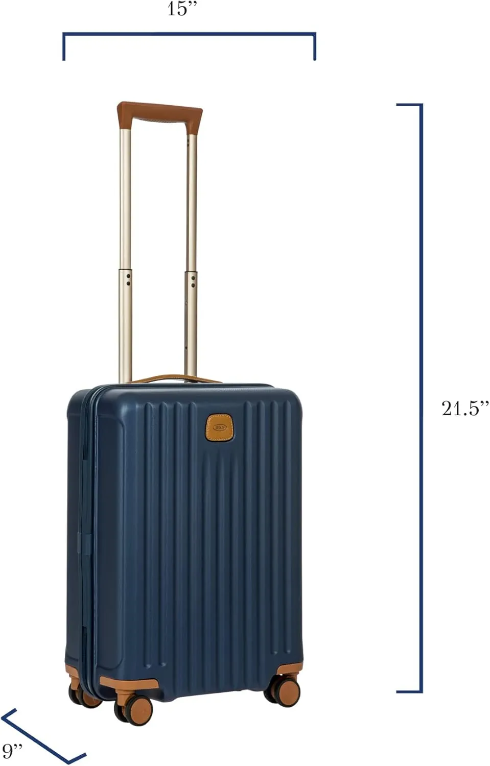Bric's Capri 2.0 21-Inch Spinner - Luxury Carry On Luggage With Spinner Wheels - Lightweight Suitcases with Wheels Made From Durable Polycarbonate - Matte Blue