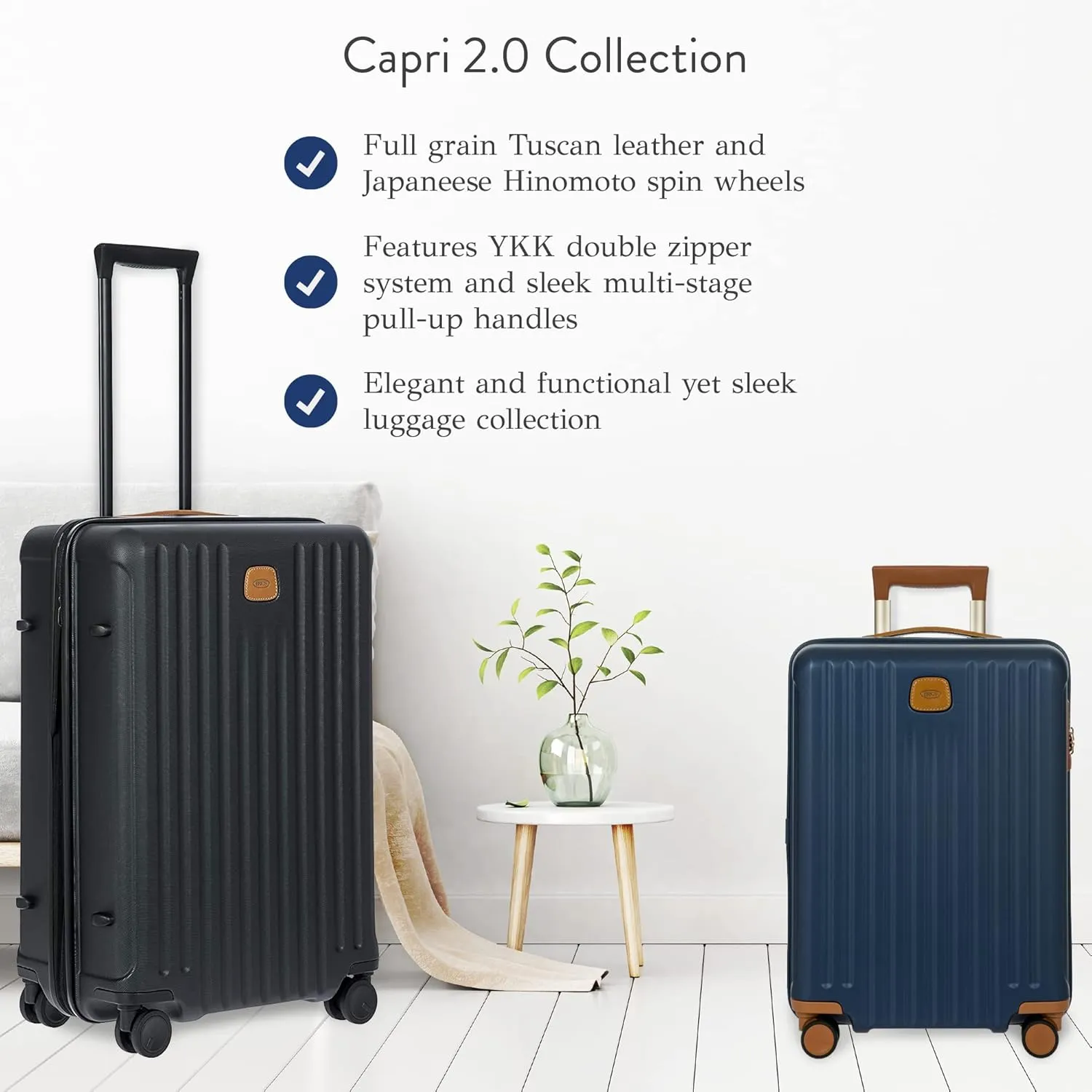 Bric's Capri 2.0 21-Inch Spinner - Luxury Carry On Luggage With Spinner Wheels - Lightweight Suitcases with Wheels Made From Durable Polycarbonate - Matte Blue