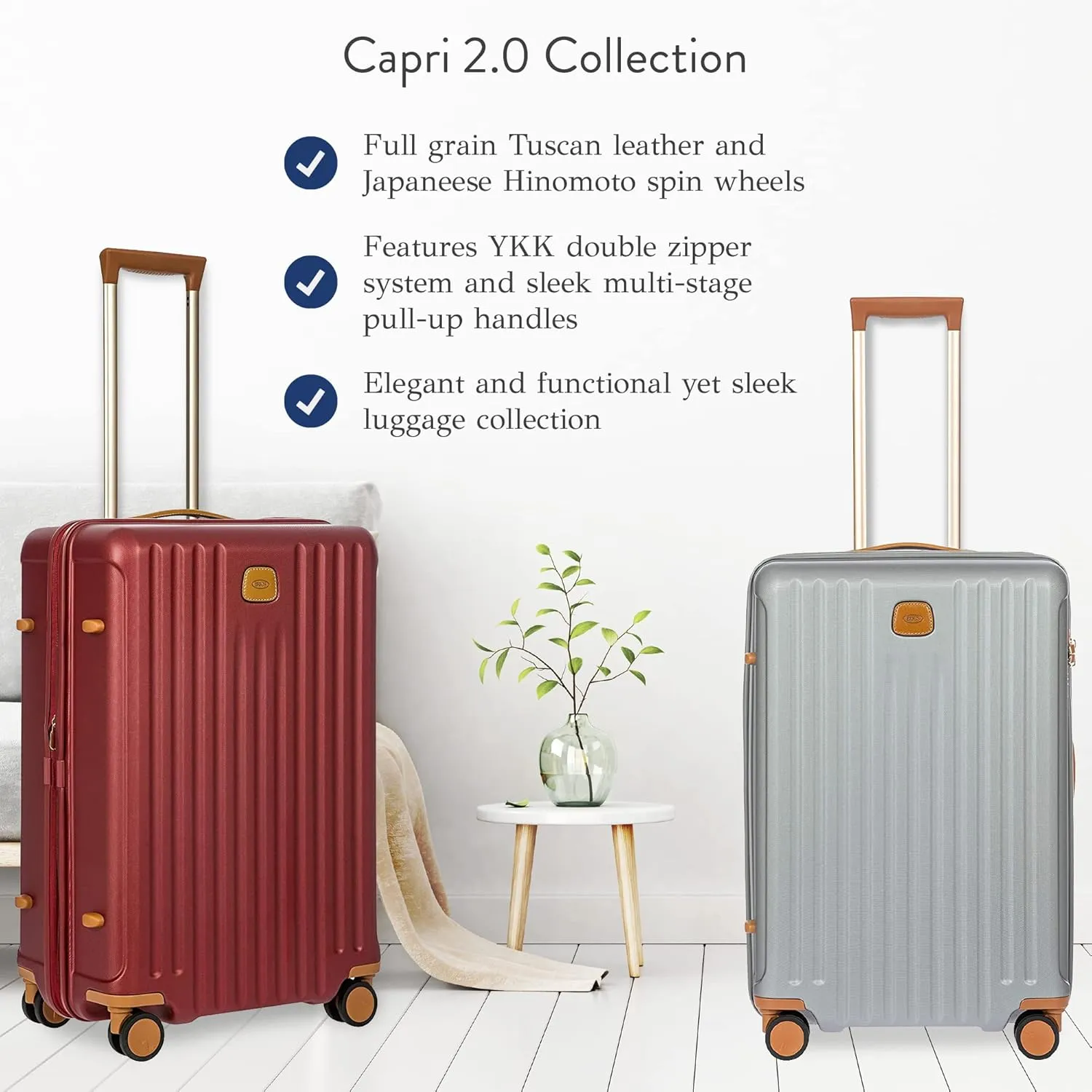 Bric's Capri 2.0 27"-Inch Spinner - Expandable Luxury Carry On Luggage With Spinner Wheels - Lightweight Carry On Suitcases with Wheels Made From Durable Polycarbonate - Silver