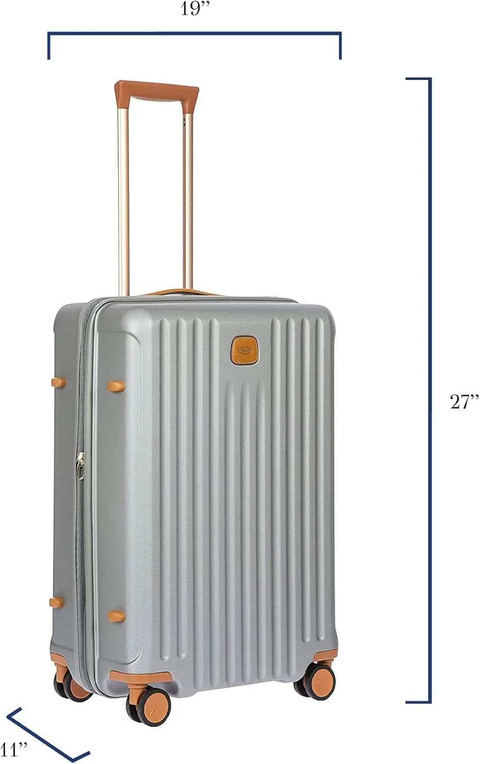Bric's Capri 2.0 27"-Inch Spinner - Expandable Luxury Carry On Luggage With Spinner Wheels - Lightweight Carry On Suitcases with Wheels Made From Durable Polycarbonate - Silver