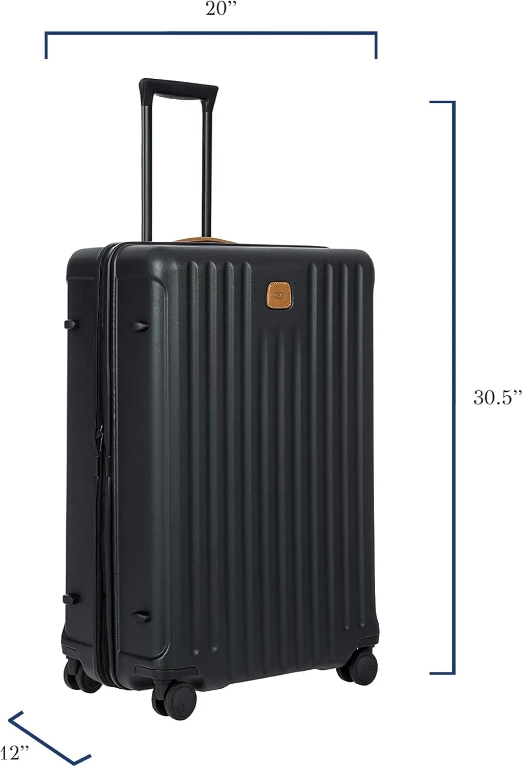 Bric's Capri 2.0 30"-Inch Spinner - Expandable Luxury Carry On Luggage With Spinner Wheels - Lightweight Carry On Suitcases with Wheels Made From Durable Polycarbonate - Matte Black