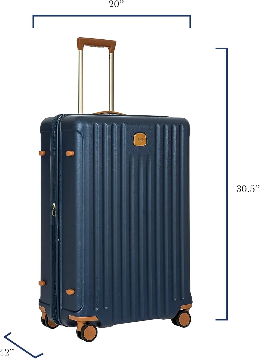 Bric's Capri 2.0 30"-Inch Spinner - Expandable Luxury Carry On Luggage With Spinner Wheels - Lightweight Carry On Suitcases with Wheels Made From Durable Polycarbonate - Matte Blue