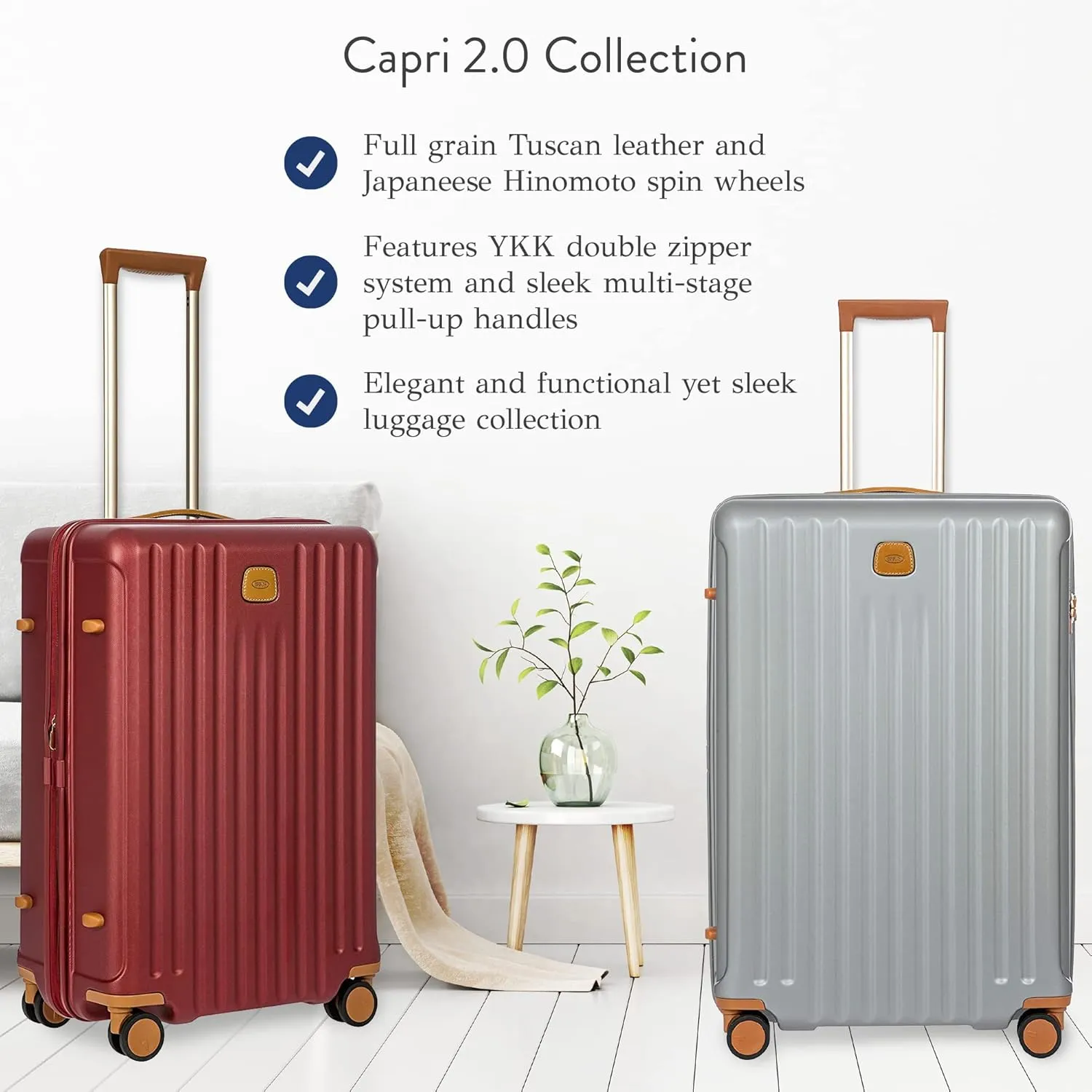 Bric's Capri 2.0 30"-Inch Spinner - Expandable Luxury Carry On Luggage With Spinner Wheels - Lightweight Carry On Suitcases with Wheels Made From Durable Polycarbonate - Silver