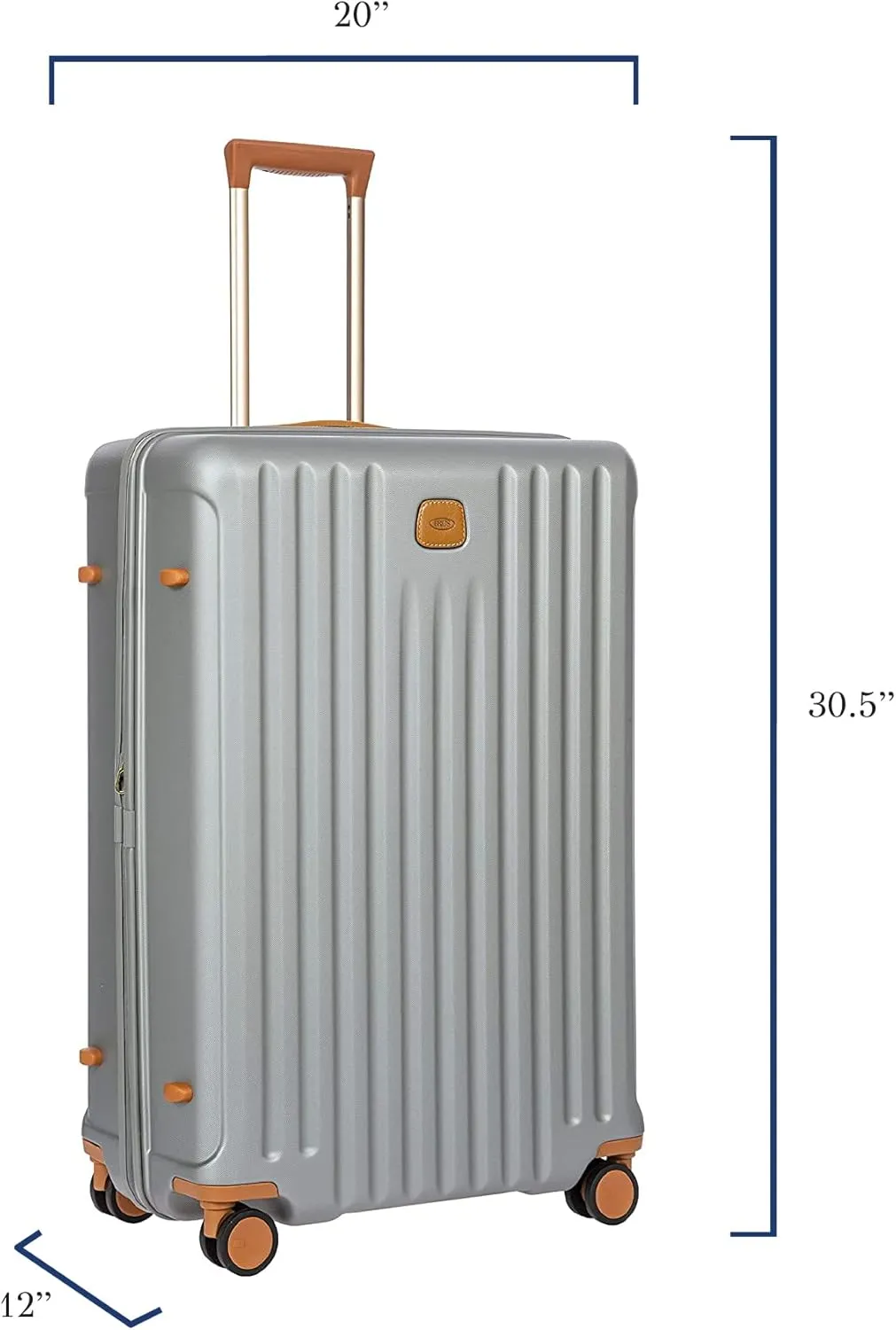 Bric's Capri 2.0 30"-Inch Spinner - Expandable Luxury Carry On Luggage With Spinner Wheels - Lightweight Carry On Suitcases with Wheels Made From Durable Polycarbonate - Silver