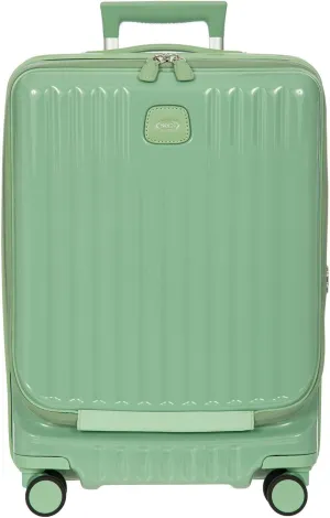 Bric's Positano 21-Inch Spinner - Luxury Carry-On Luggage With Spinner Wheels - Lightweight Suitcases Made From Durable Polycarbonate - Comes with Protective Cover and Extra Pocket - Sage Green