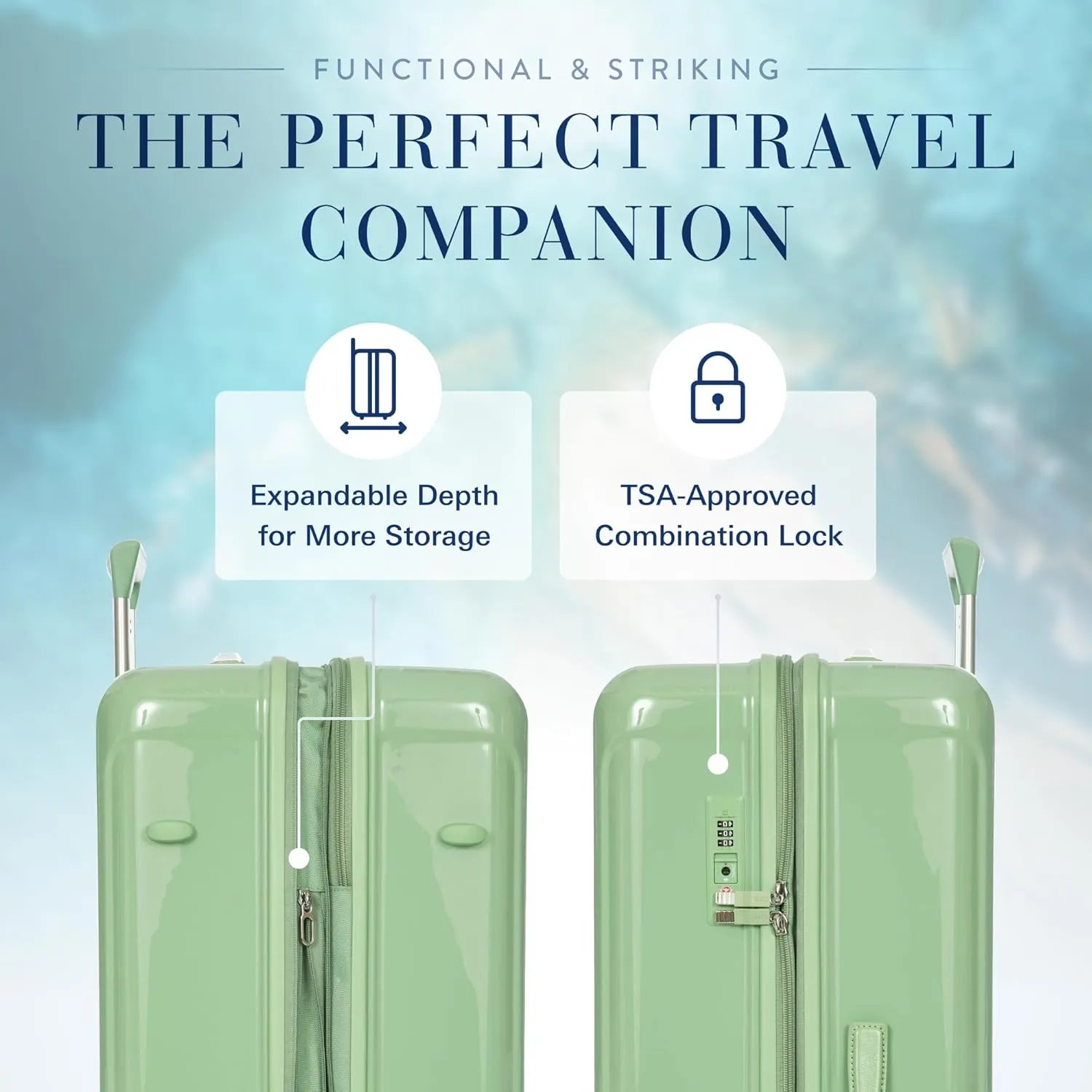 Bric's Positano 30-Inch Spinner - Expandable Luxury Checked Luggage With Spinner Wheels - Lightweight Suitcases Made From Durable Polycarbonate - Comes with Protective Cover - Sage Green