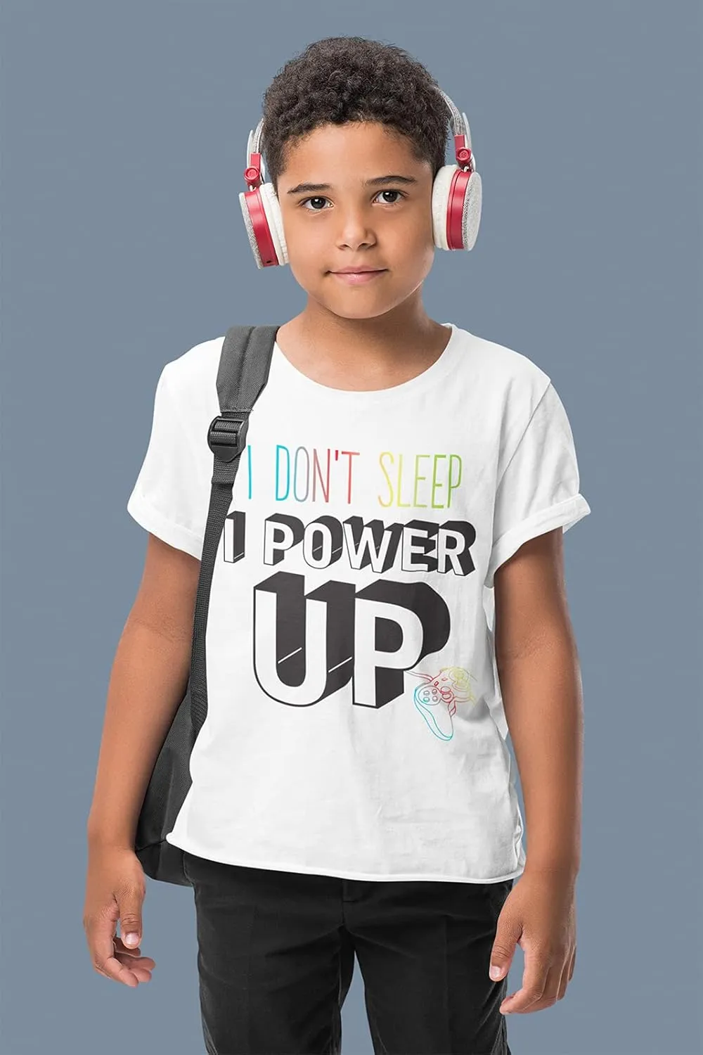 BROOKLYN VERTICAL 5-Pack Video Gamer Short Sleeve Crew Neck Boys T-Shirt with Chest Print | Soft Cotton Sizes 6-30