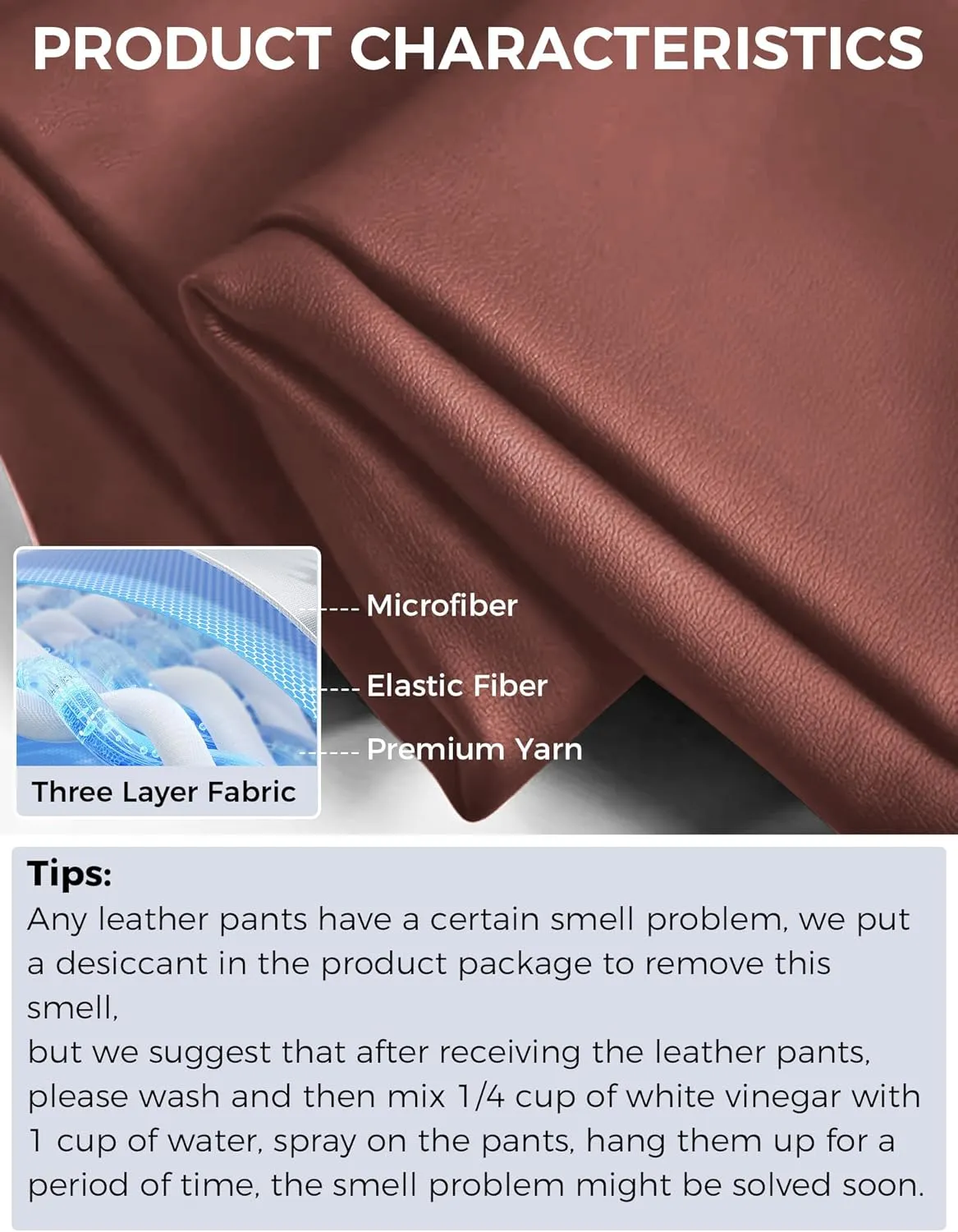 Buauty Faux Leather Leggings for Women High Waisted Leather Pants Tummy Control Stretch Pleather PU Pants