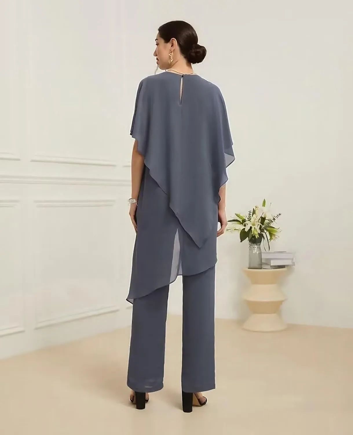 Chiffon Mother of The Bride Pant Suits for Wedding 2 Piece Formal Pant Suit Wedding Guest Outfits
