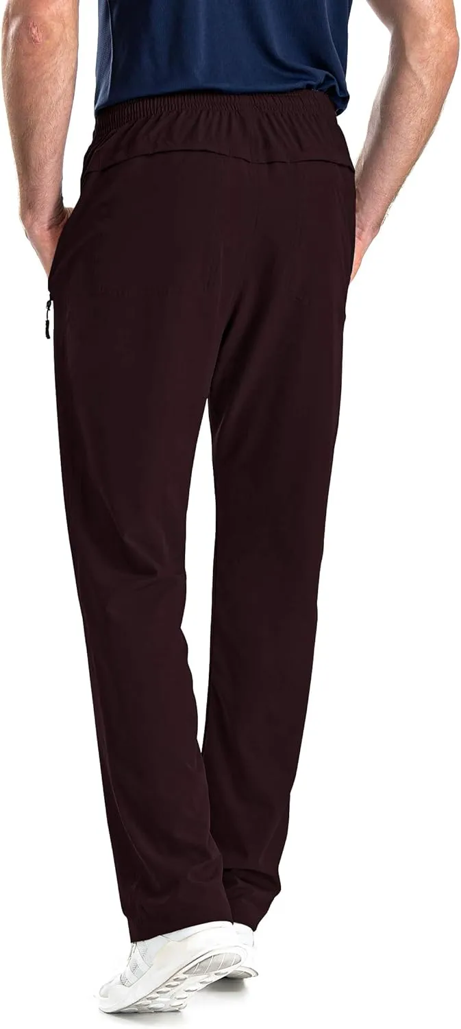 clothin Mens Workout Athletic Pants Elastic-Waist Drawstring Pants for Sport Exercise Travel,Quick-Dry,Stretchy