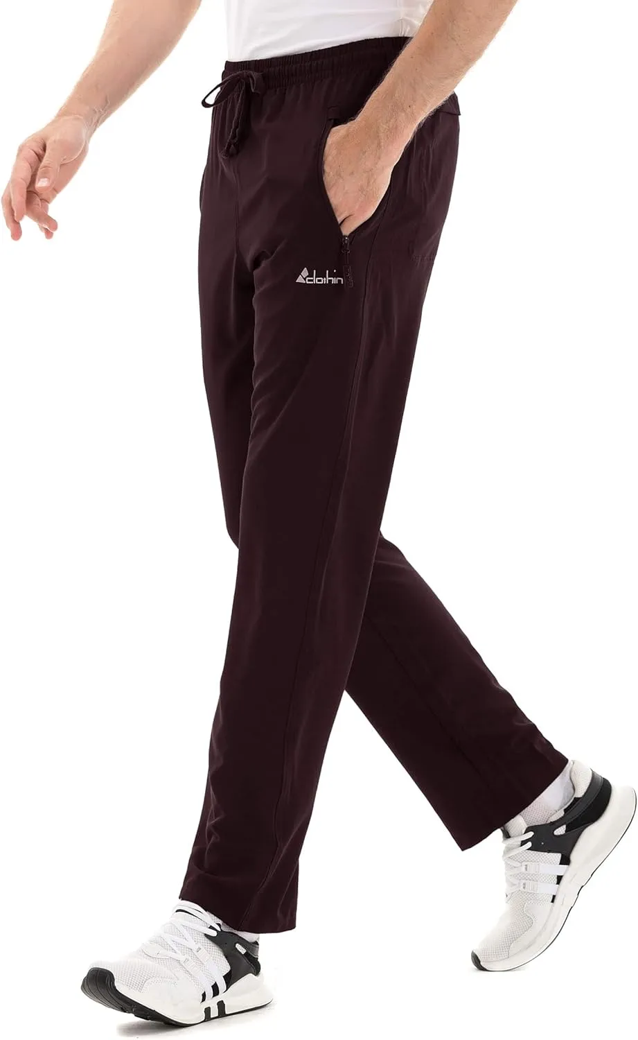 clothin Mens Workout Athletic Pants Elastic-Waist Drawstring Pants for Sport Exercise Travel,Quick-Dry,Stretchy