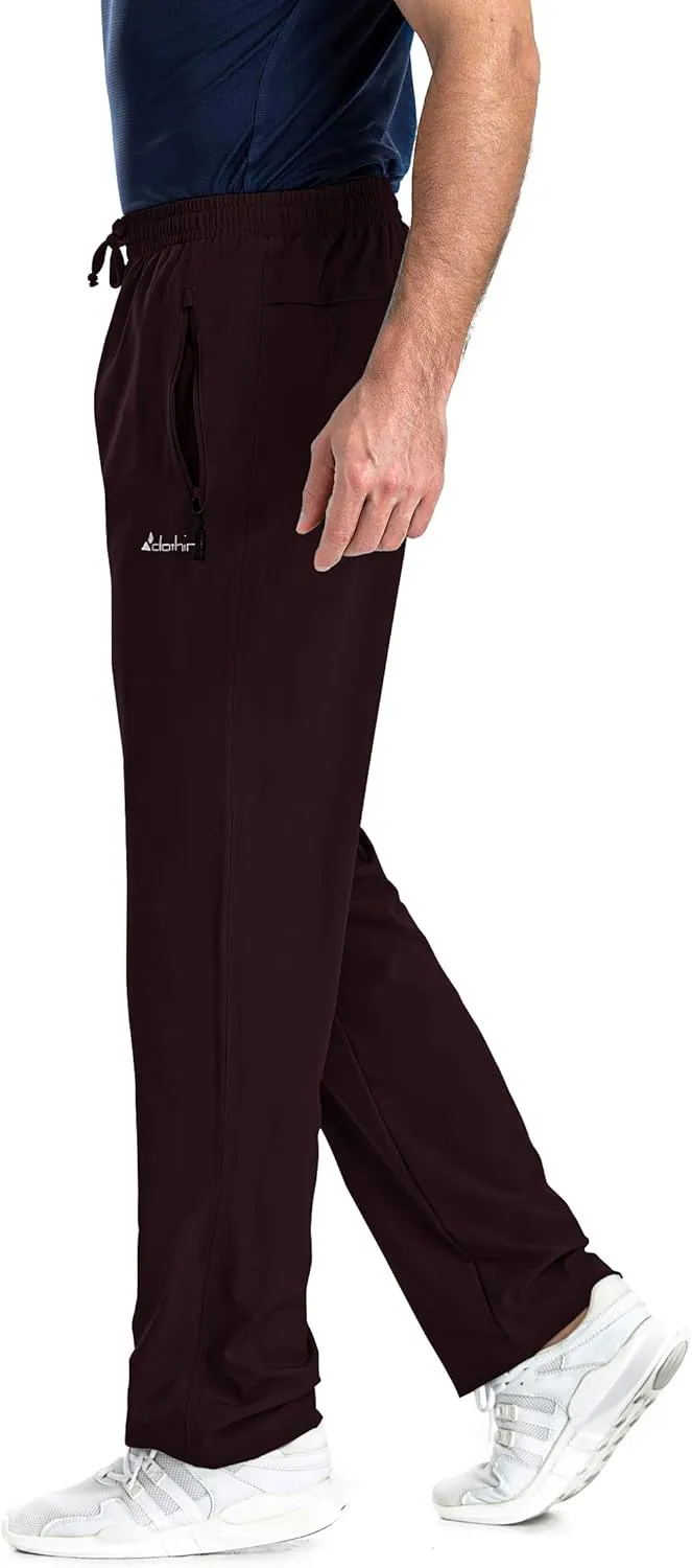 clothin Mens Workout Athletic Pants Elastic-Waist Drawstring Pants for Sport Exercise Travel,Quick-Dry,Stretchy
