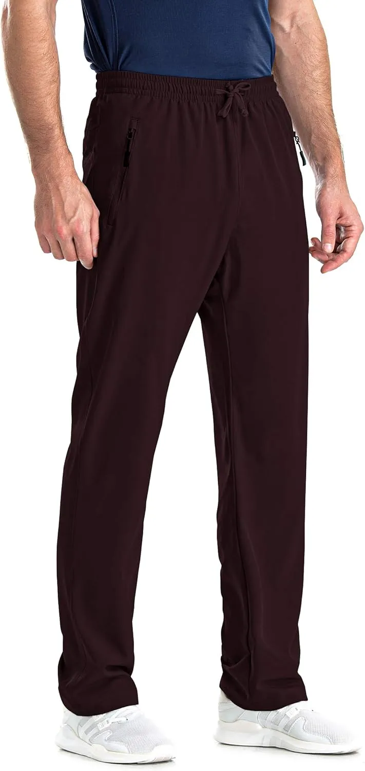 clothin Mens Workout Athletic Pants Elastic-Waist Drawstring Pants for Sport Exercise Travel,Quick-Dry,Stretchy