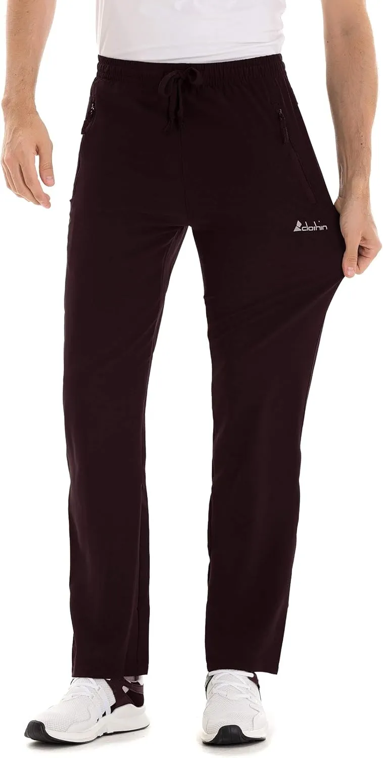 clothin Mens Workout Athletic Pants Elastic-Waist Drawstring Pants for Sport Exercise Travel,Quick-Dry,Stretchy