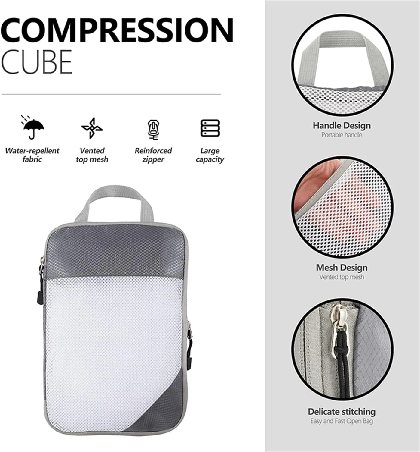 Compression Packing Cubes, 6 Set Luggage Packing Organizers, Lightweight Travel Accessories Essentials Travel Bags for Women/Men (Orange)