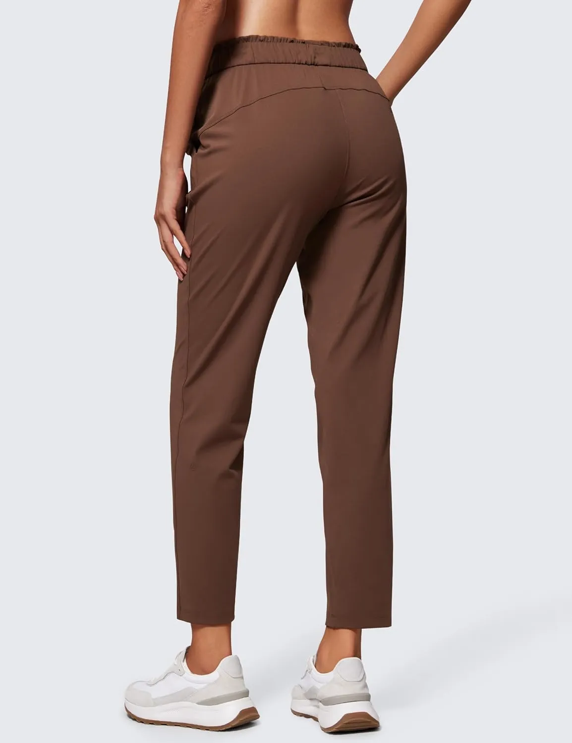 CRZ YOGA 4-Way Stretch Ankle Pants for Women High Waisted 7/8 Casual Dress Travel Golf Work Sweatpants with Pockets