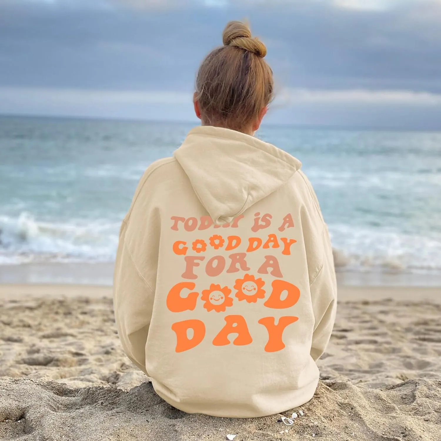 Cute Graphic Hoodies for Teen Girls Aesthetic Preppy Sweatshirts Inspirational Letter Slogan Loose Fit Pullover Tops