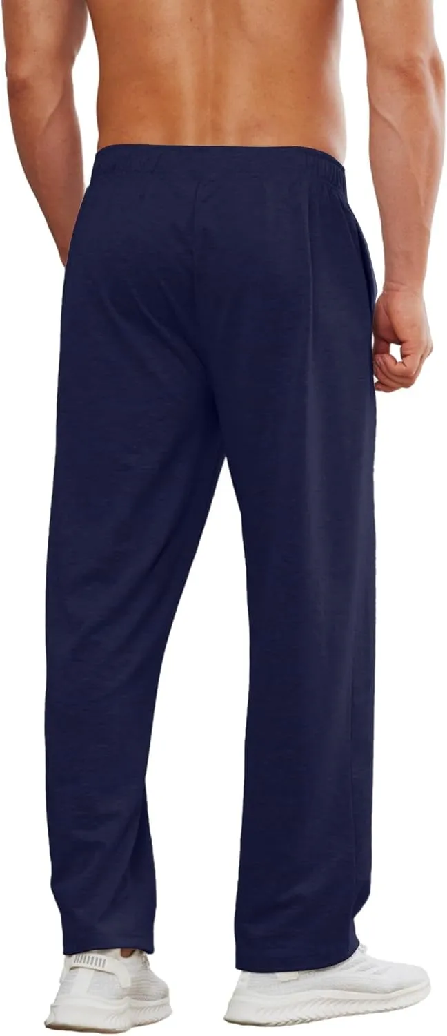 Deyeek Tear Away Pants for Men Full Zipper Legs Sweat Pants Mens Open Bottom Sweatpants Breakaway Cotton Post Surgery Pants