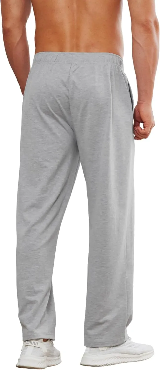 Deyeek Tear Away Pants for Men Full Zipper Legs Sweat Pants Mens Open Bottom Sweatpants Breakaway Cotton Post Surgery Pants