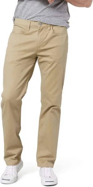 Dockers Men's Straight Fit Jean Cut All Seasons Tech Pants (Standard and Big & Tall), New British Khaki, 42W x 30L
