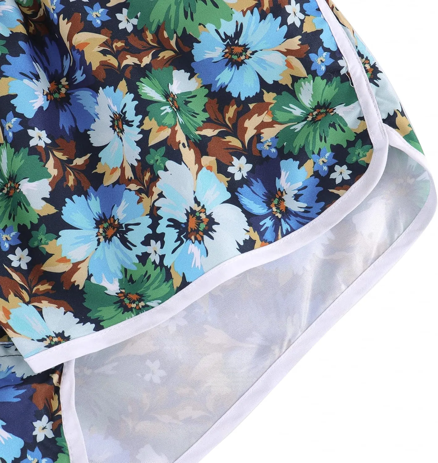 ESTAMICO Women Board Shorts with Liner Quick Dry UPF 50  Drawstring Floral Print Swim Trunk with Pockets