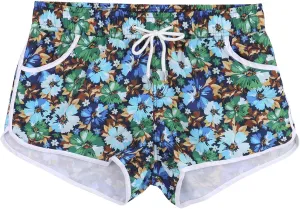 ESTAMICO Women Board Shorts with Liner Quick Dry UPF 50  Drawstring Floral Print Swim Trunk with Pockets