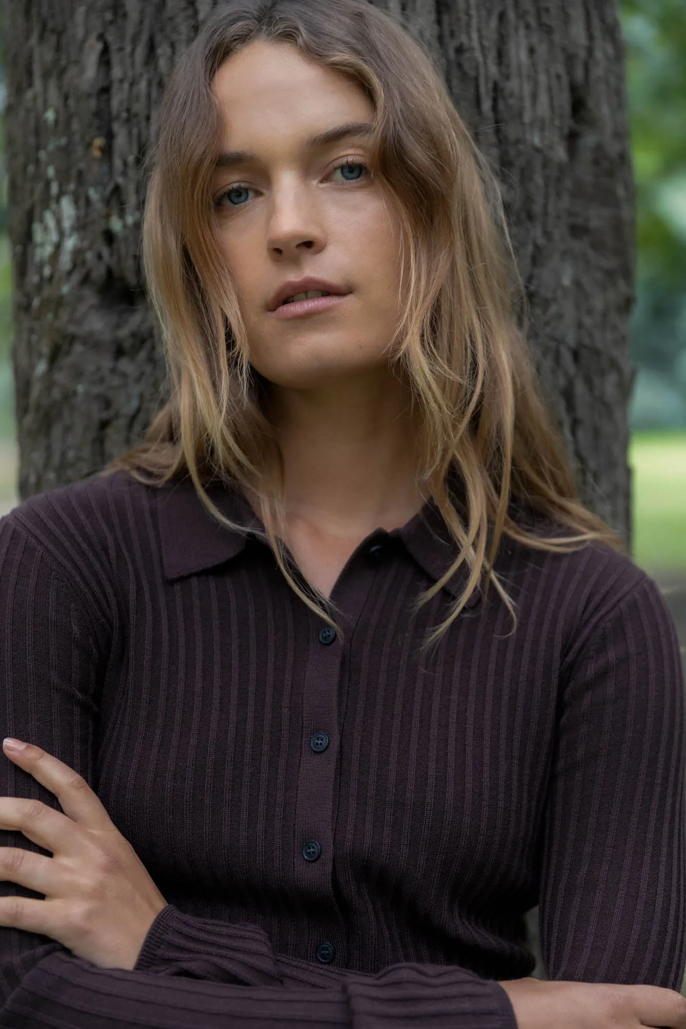 Fine Rib Shirt | Cacao