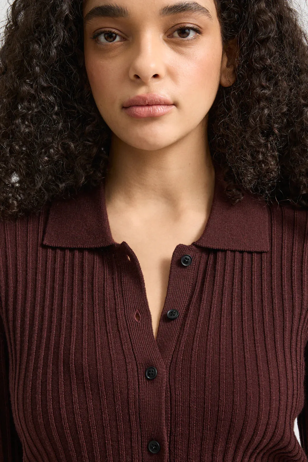 Fine Rib Shirt | Cacao