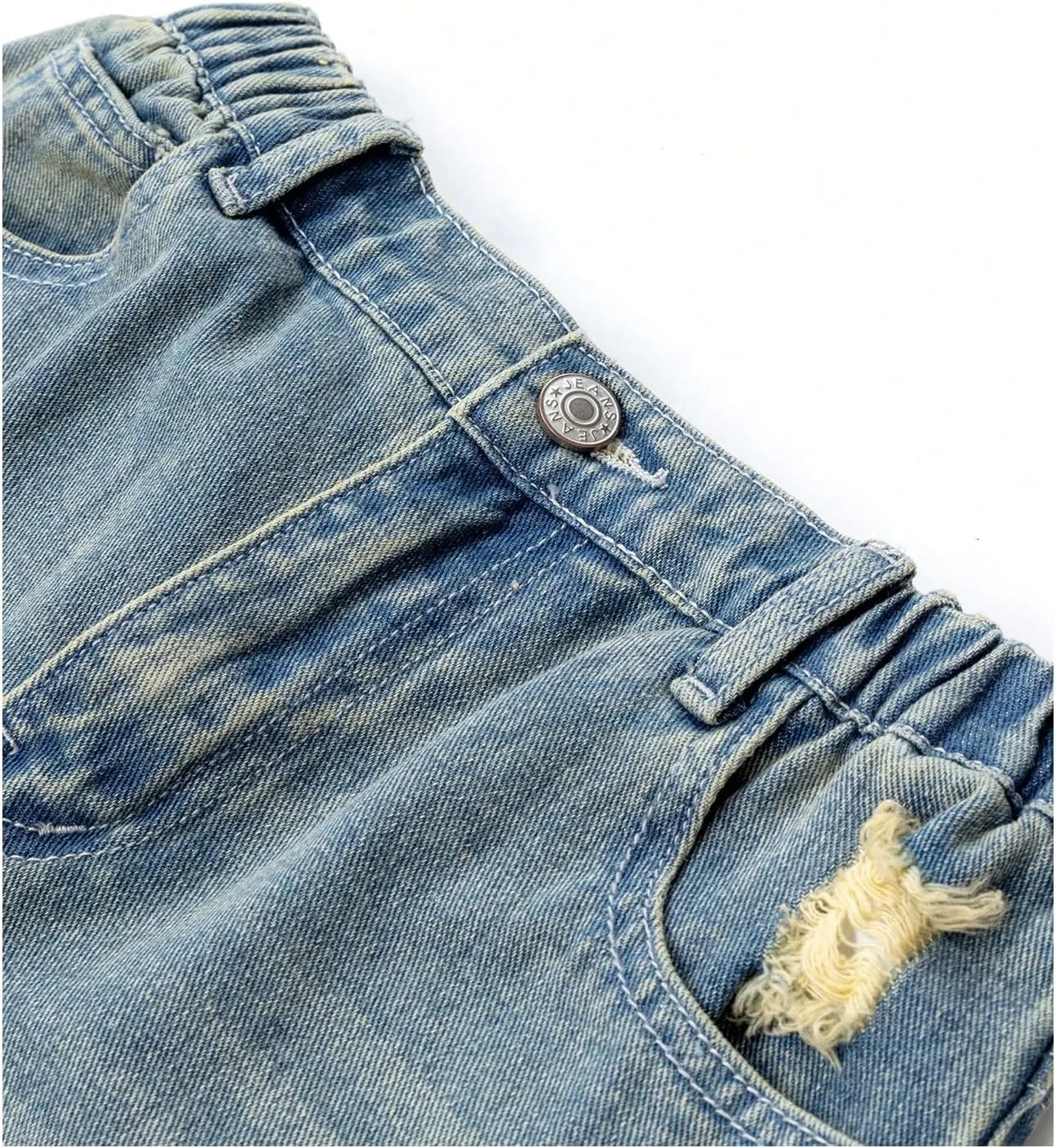 Floerns Girl's Distressed Vintage Denim Pants Baggy Wide Leg Long Jean Pants