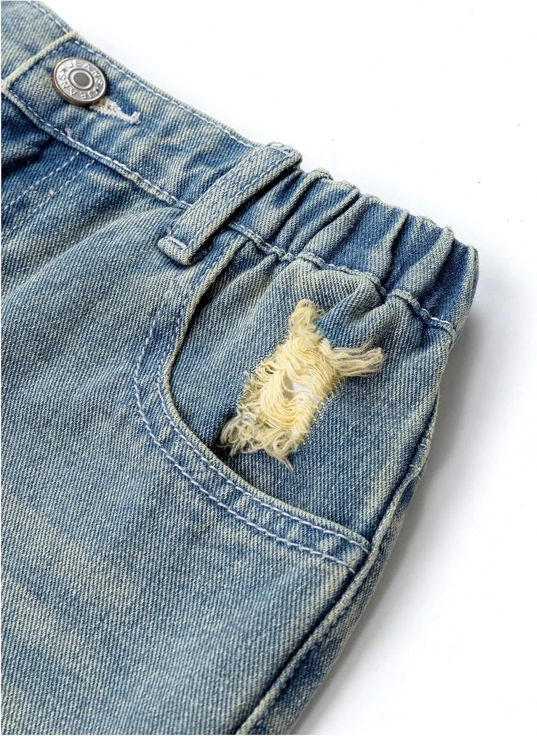 Floerns Girl's Distressed Vintage Denim Pants Baggy Wide Leg Long Jean Pants