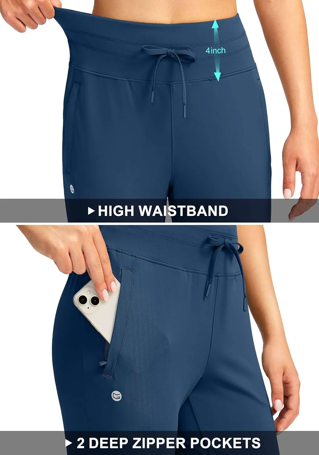 G Gradual Women's Joggers Pants with Zipper Pockets High Waisted Sweatpants Athletic Tapered Pants for Women Lounge Workout